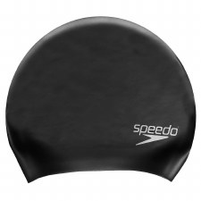 Speedo Long Hair Silicone Swim Cap Black Adults